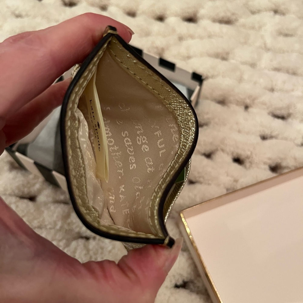 Kate Spade Gold Glitter Card Holder - Picture 3 of 4